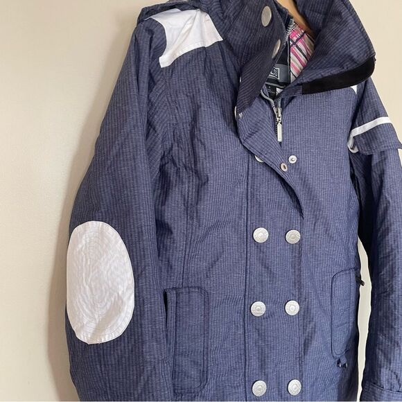 Nils Vintage Retro Y2K Faux Fur Women's Ski Snowboard Jacket Winter Blue - Picture 11 of 13